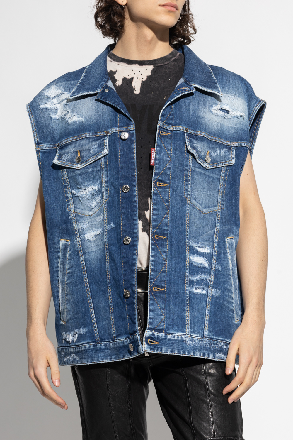 Distressed 2025 denim vest